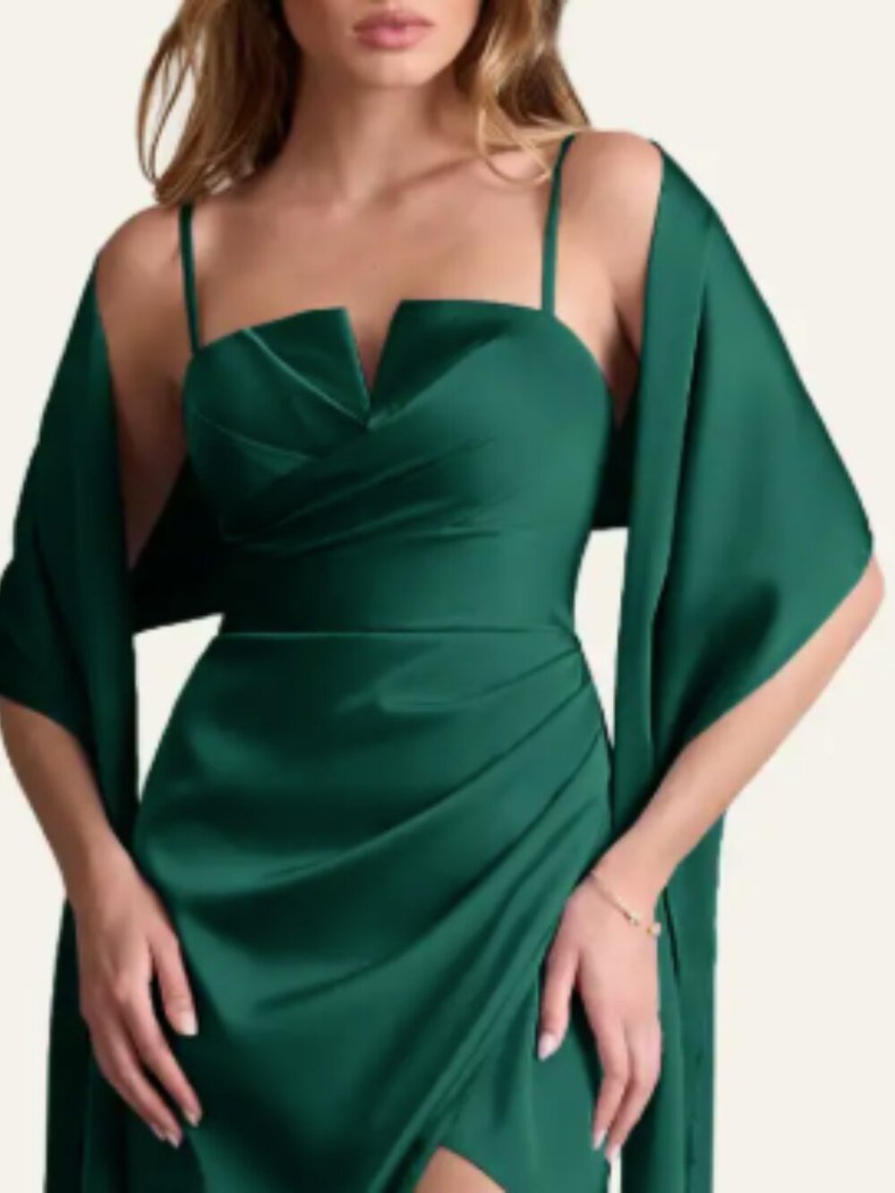 Azazie Matching Color Ireland Stretch Satin Shawl